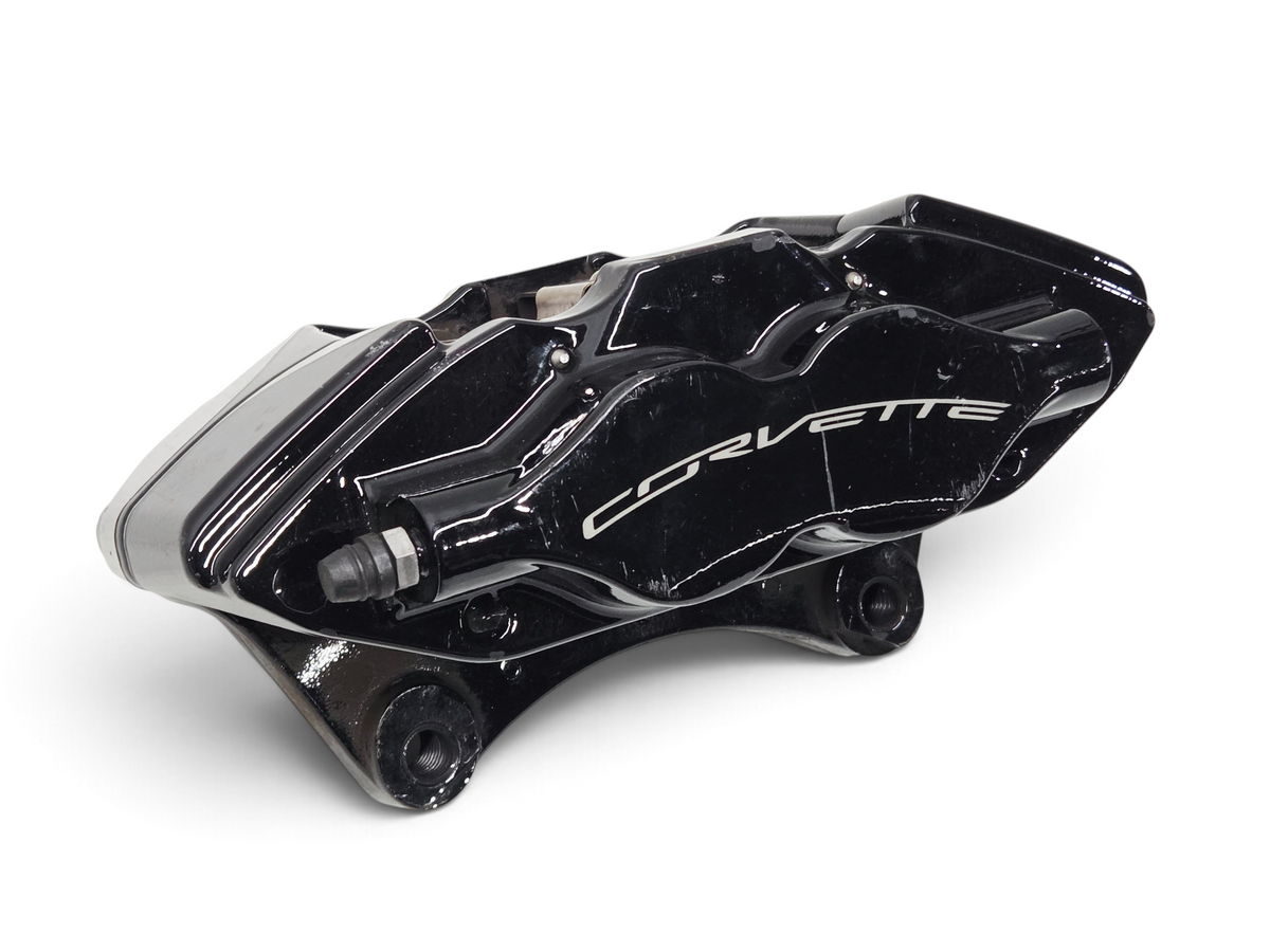 Send it Auto Parts OEM black rear brake caliper for Chevrolet Corvette C7 Z06 and Grand Sport with Corvette logo