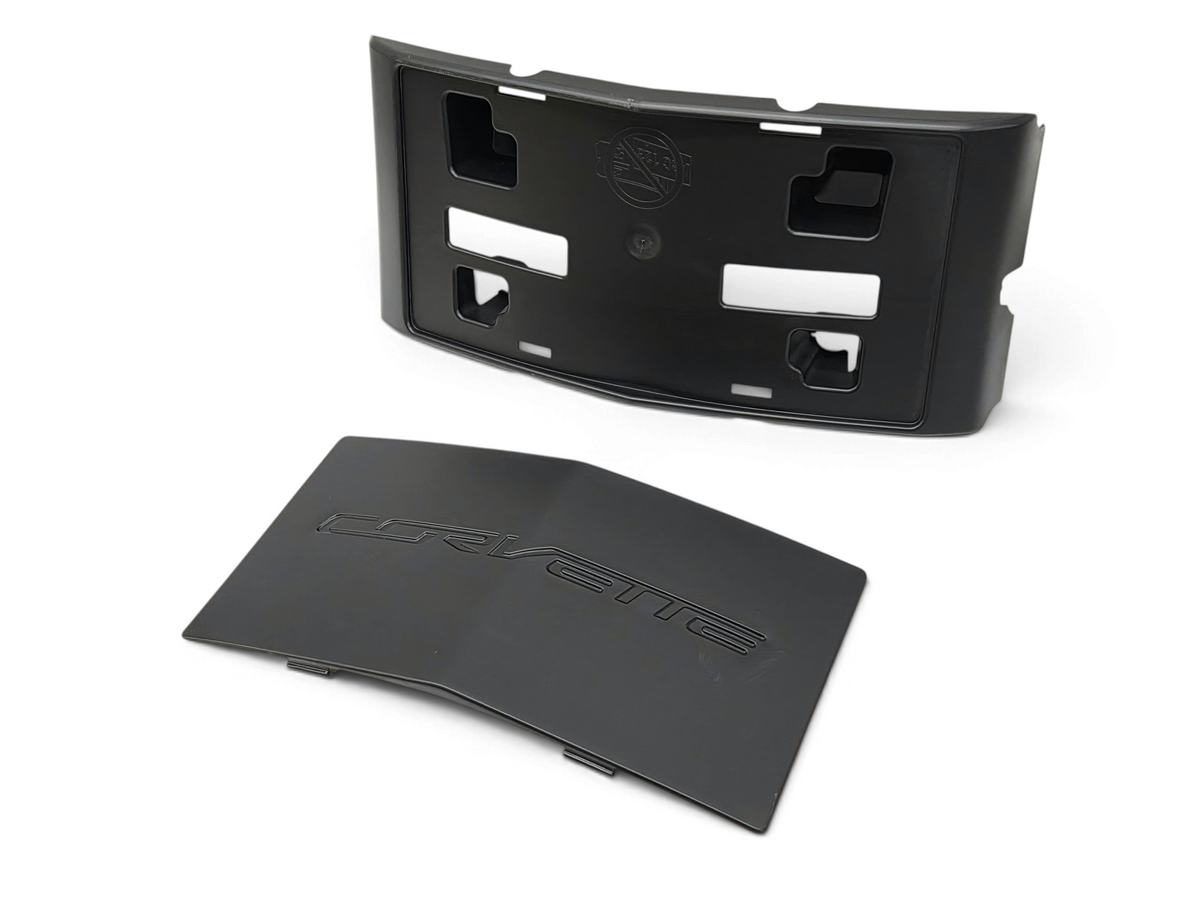 Send it Auto Parts OEM black plastic front license plate bracket for 2014-2019 Chevrolet Corvette C7 Stingray