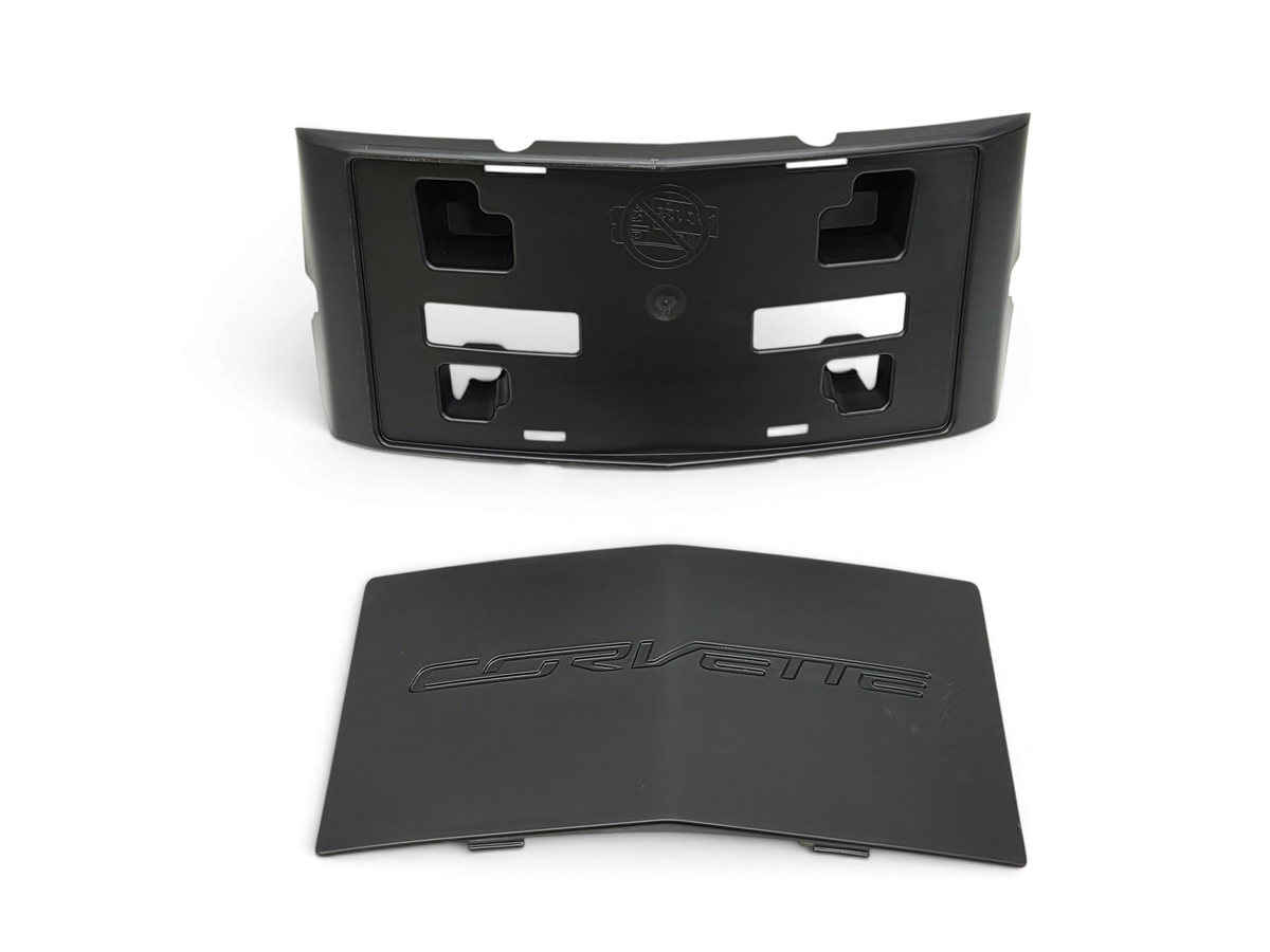 Send it Auto Parts OEM black plastic front license plate bracket for 2014-2019 Chevrolet Corvette C7 Stingray