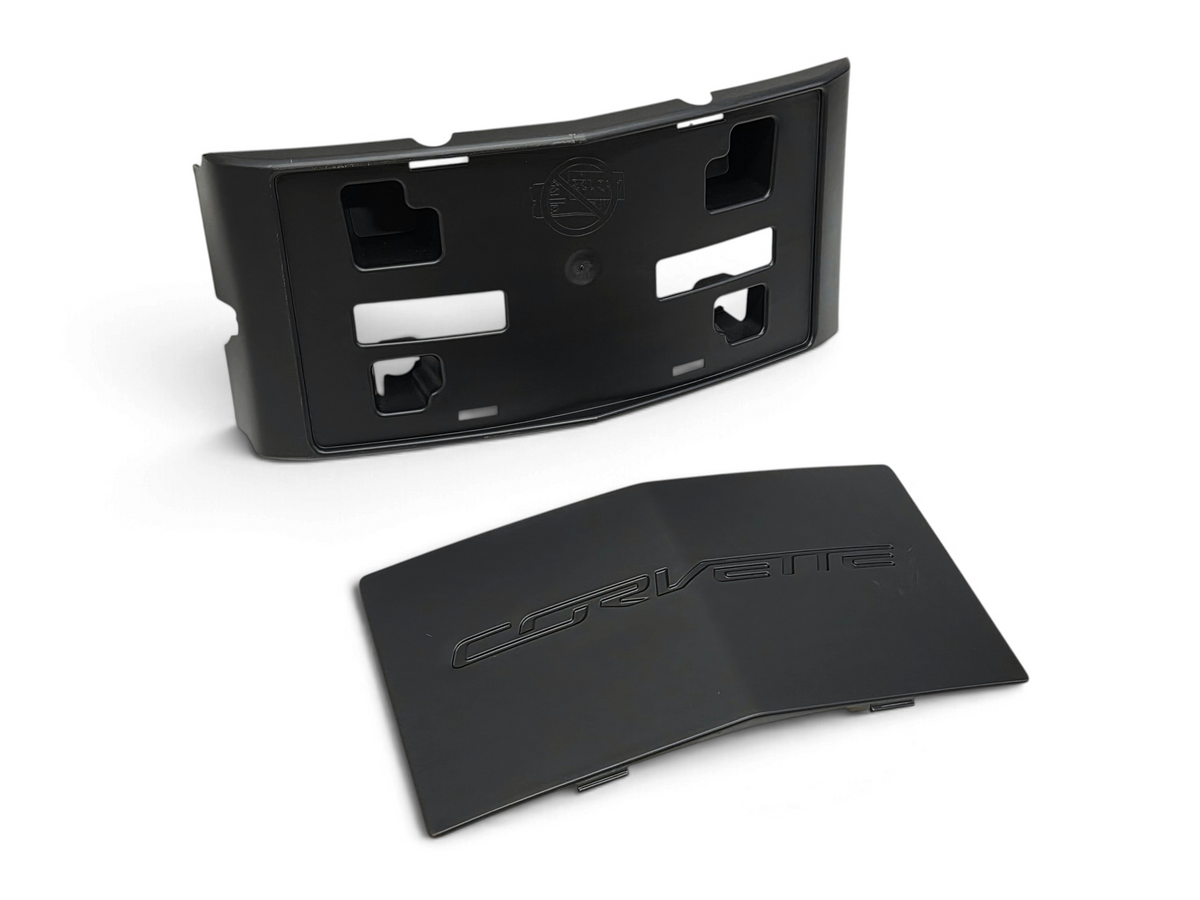 Send it Auto Parts OEM black plastic front license plate bracket for 2014-2019 Chevrolet Corvette C7 Stingray