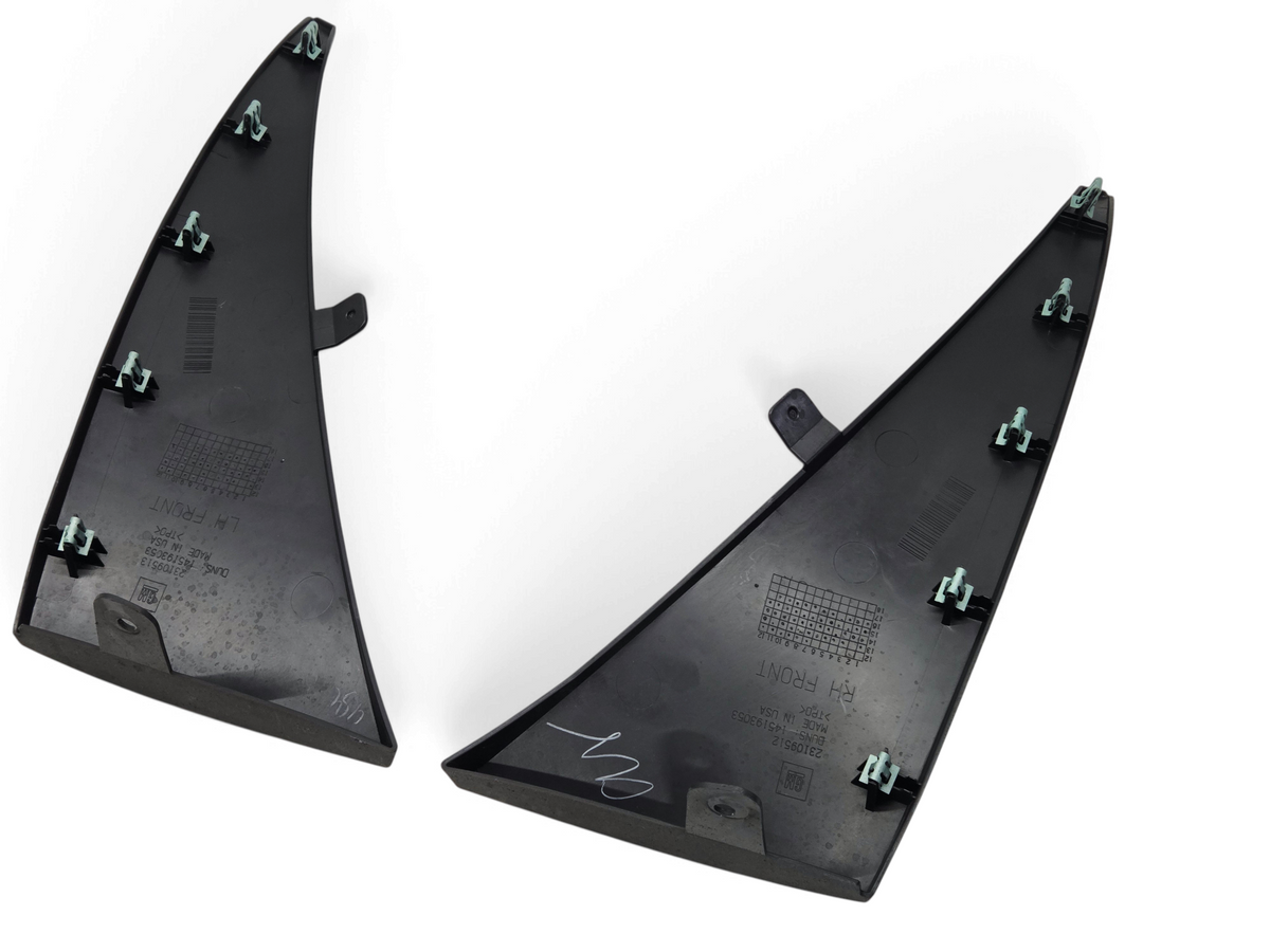 Send it Auto Parts OEM black plastic front wheel splash guards for 2014-2019 Chevrolet Corvette C7, rear view