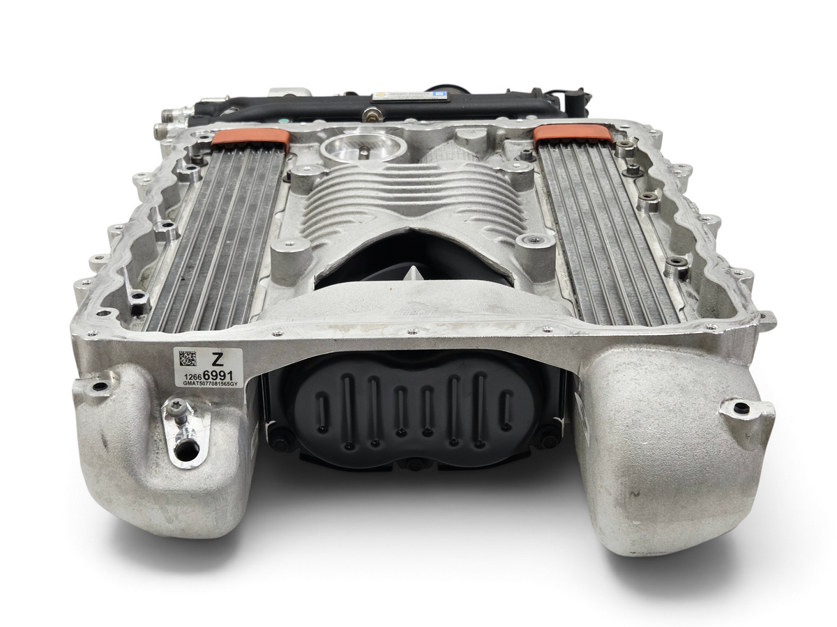 Send it Auto Parts Chevy Corvette C7 Z06 LT4 supercharger assembly with intercooler bricks and metal housing