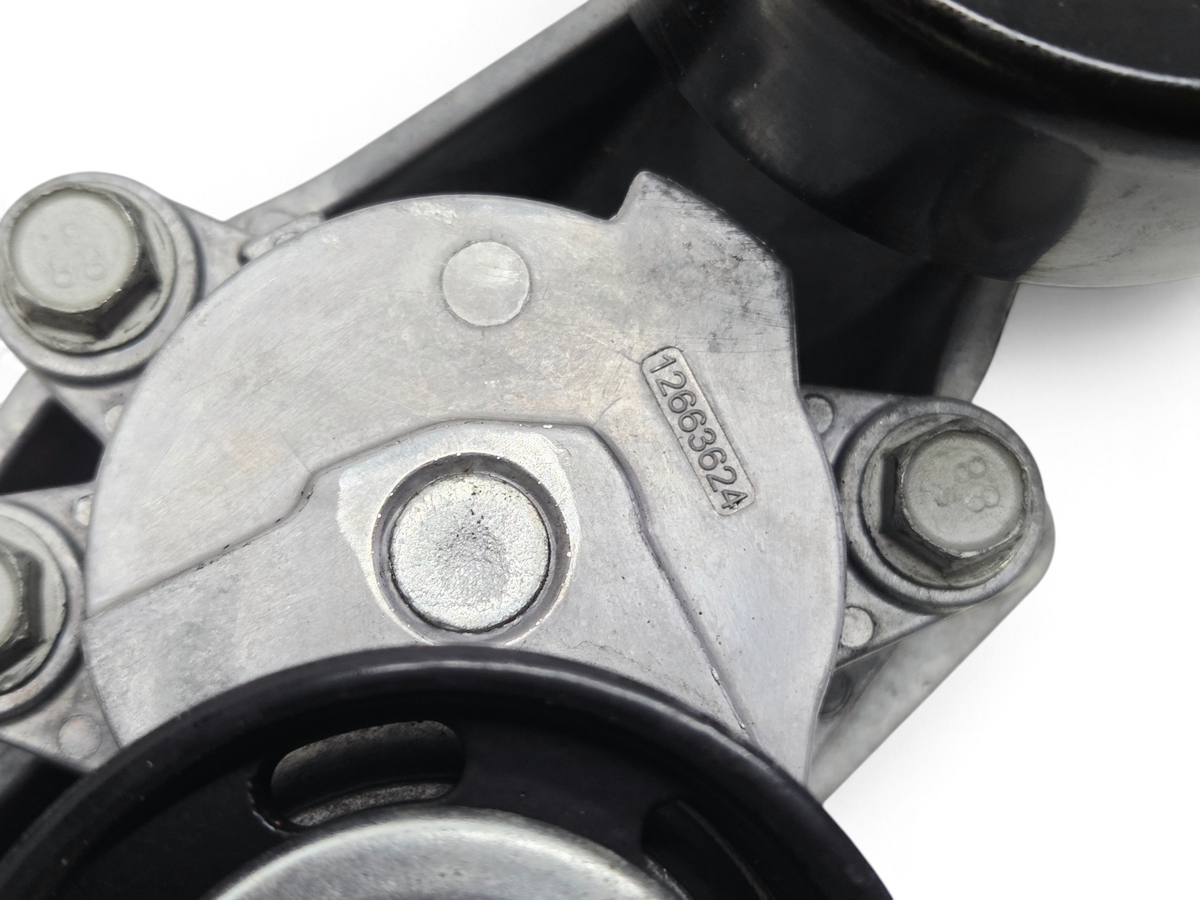 Send it Auto Parts OEM GM Corvette C7 Z06 LT4 tensioner bracket with idler pulley showing part number 12663624