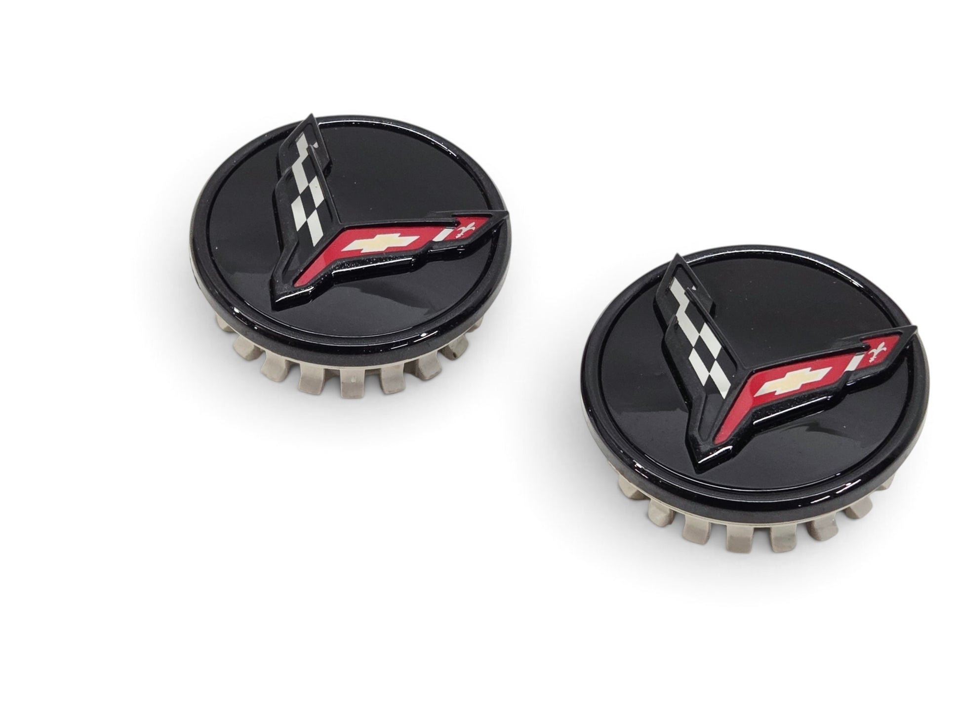 Send it Auto Parts OEM gloss black wheel center caps for 2020-2026 Chevrolet Corvette C8 Stingray