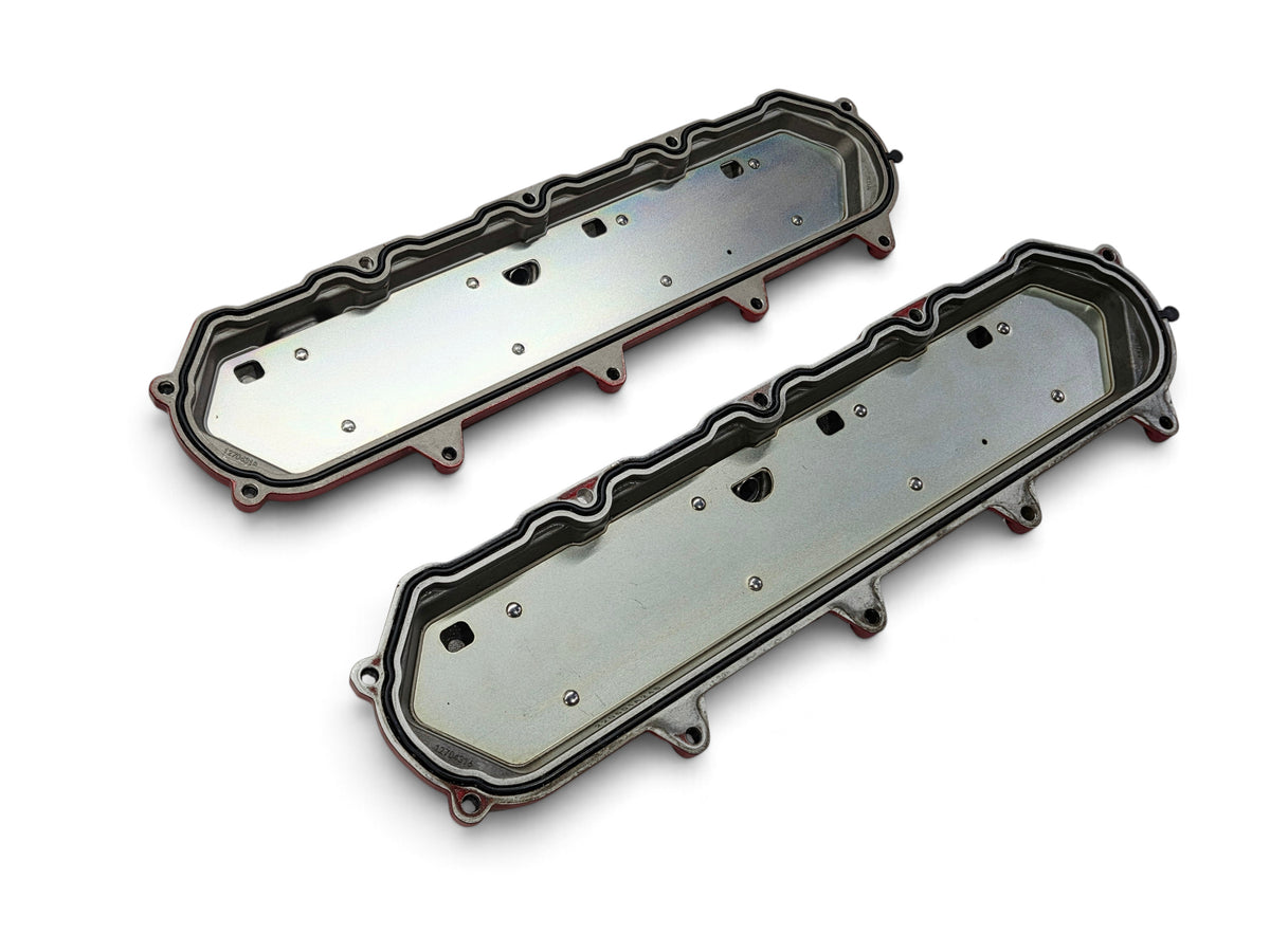 Send it Auto Parts OEM GM valve covers for 2020-2026 Chevy Corvette C8 6.2L LT2 engine, showing underside view.