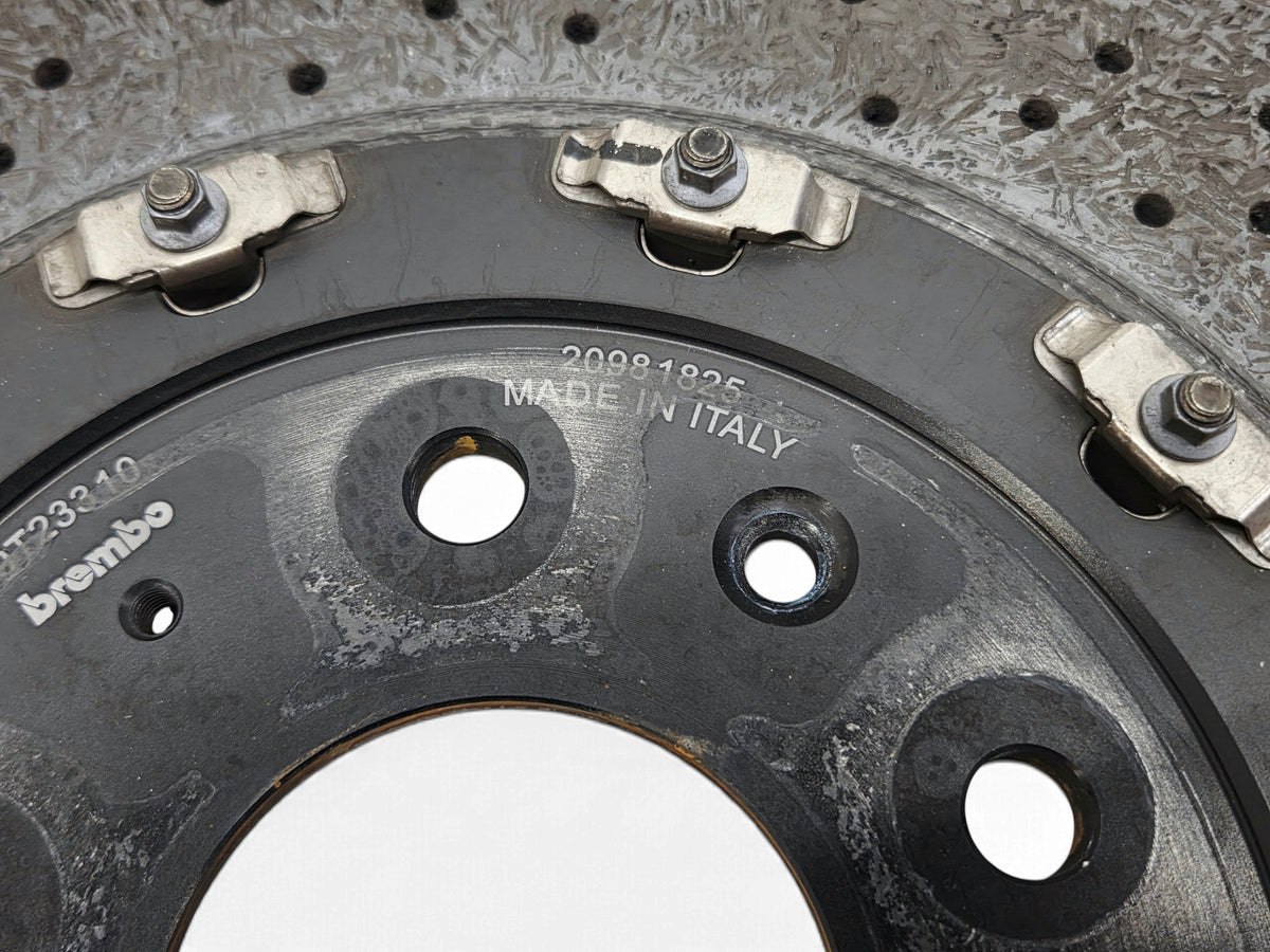 Send it Auto Parts front carbon ceramic brake rotor for Corvette C7 Z06, featuring Brembo branding and Italian design.