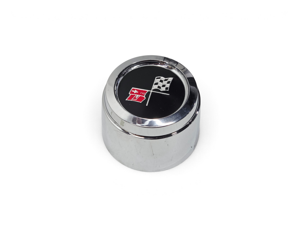 Send it Auto Parts 1978 Corvette Indy Pace Car chrome plated plastic center cap with checkered flag emblem