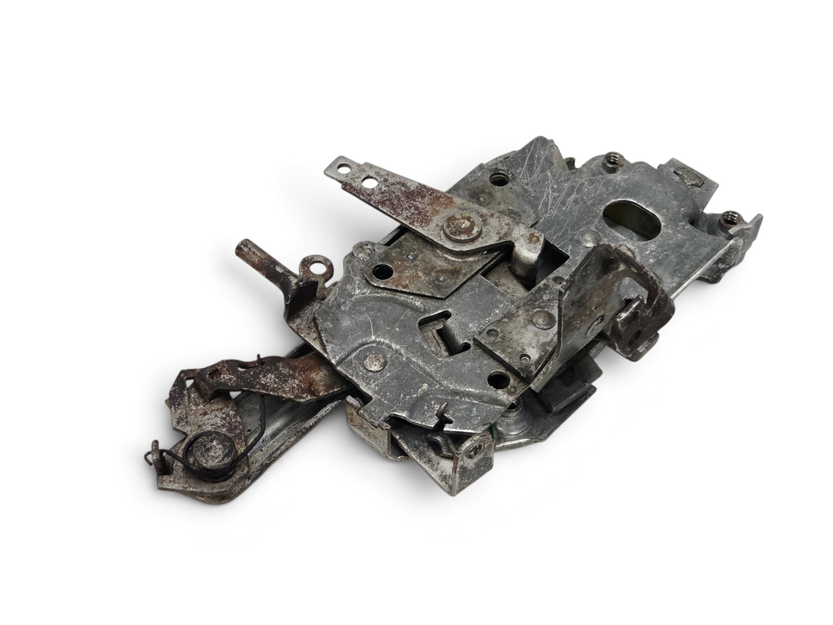 Send it Auto Parts OEM GM driver side door lock latch assembly for 1969-1977 Corvette C3 in weathered metal finish