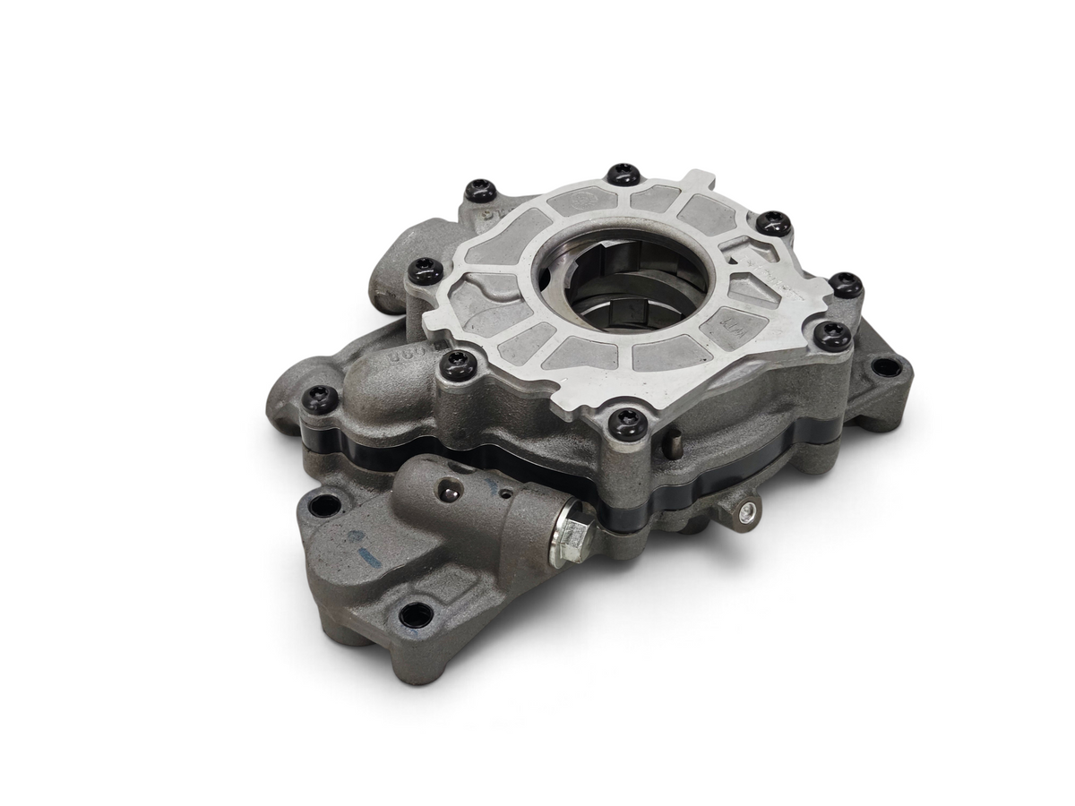 Send it Auto Parts OEM GM dry sump oil pump for 2014-2019 Corvette LT1 LT4 LT5 engines, metallic grey finish.