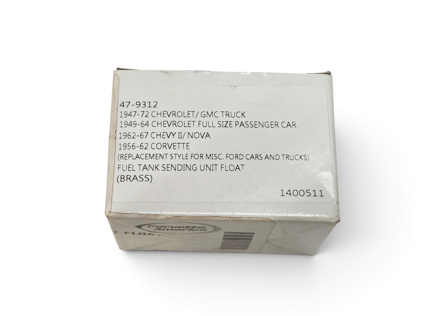 Send it Auto Parts brass fuel tank sending unit float for 1956-1962 Corvette C1 in original Corvette America box