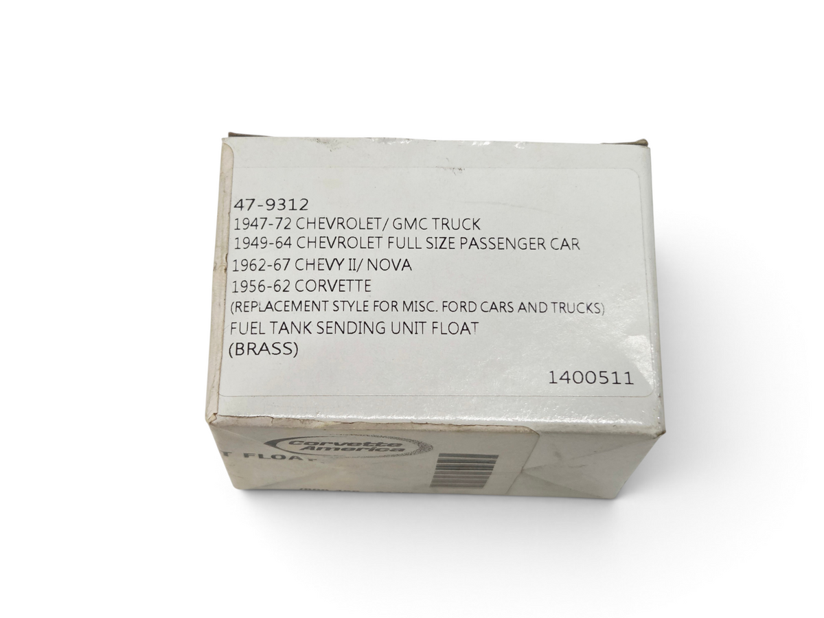 Send it Auto Parts brass fuel tank sending unit float for 1956-1962 Corvette C1 in original Corvette America box