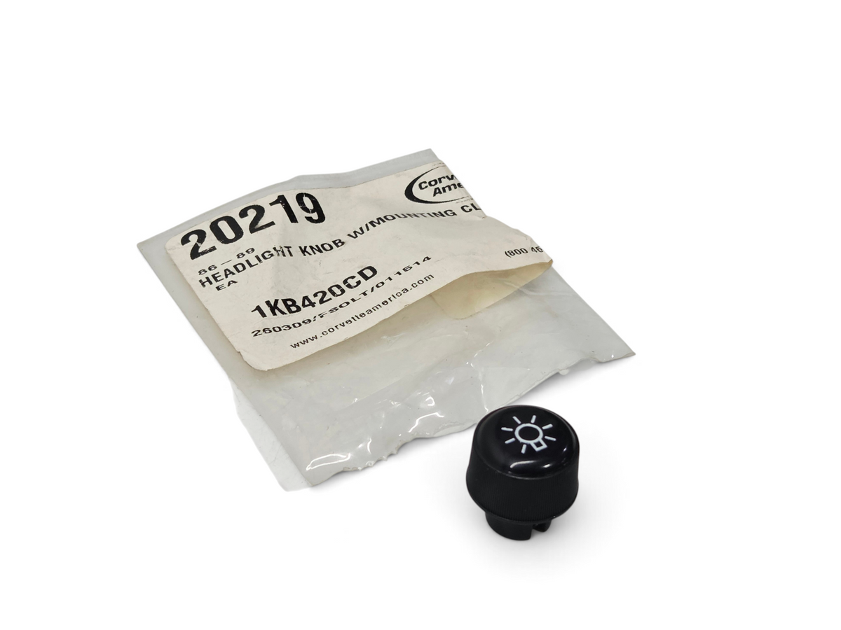 Send it Auto Parts black headlight knob for 1986-1989 Corvette C4 with tension clip in original packaging