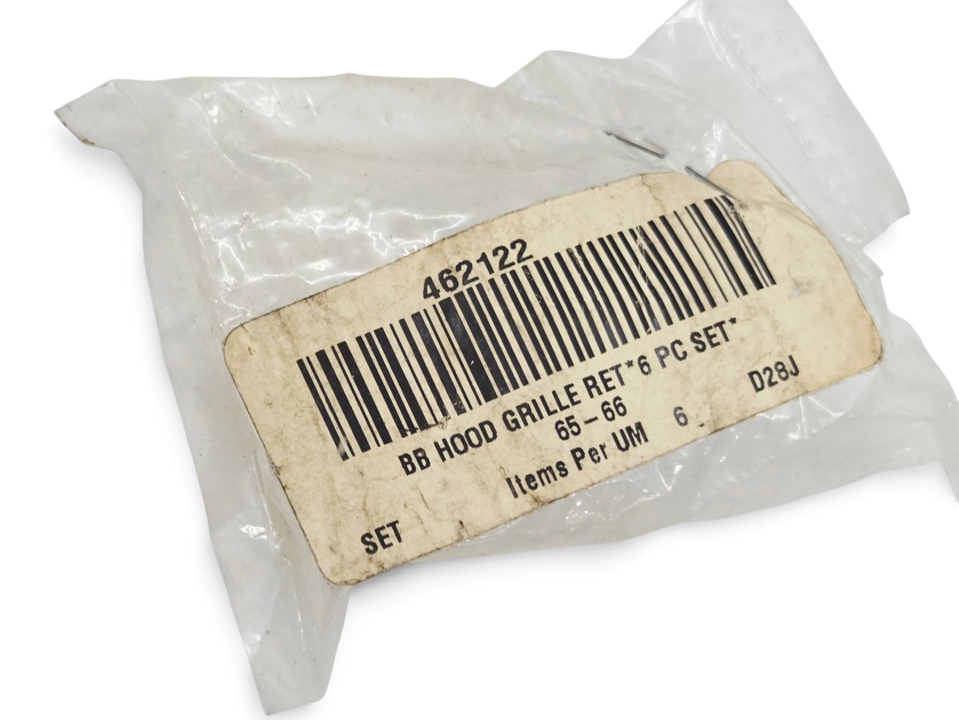 Send it Auto Parts 1965-1966 Corvette C2 big block hood grille retainer 6-piece set in original plastic packaging