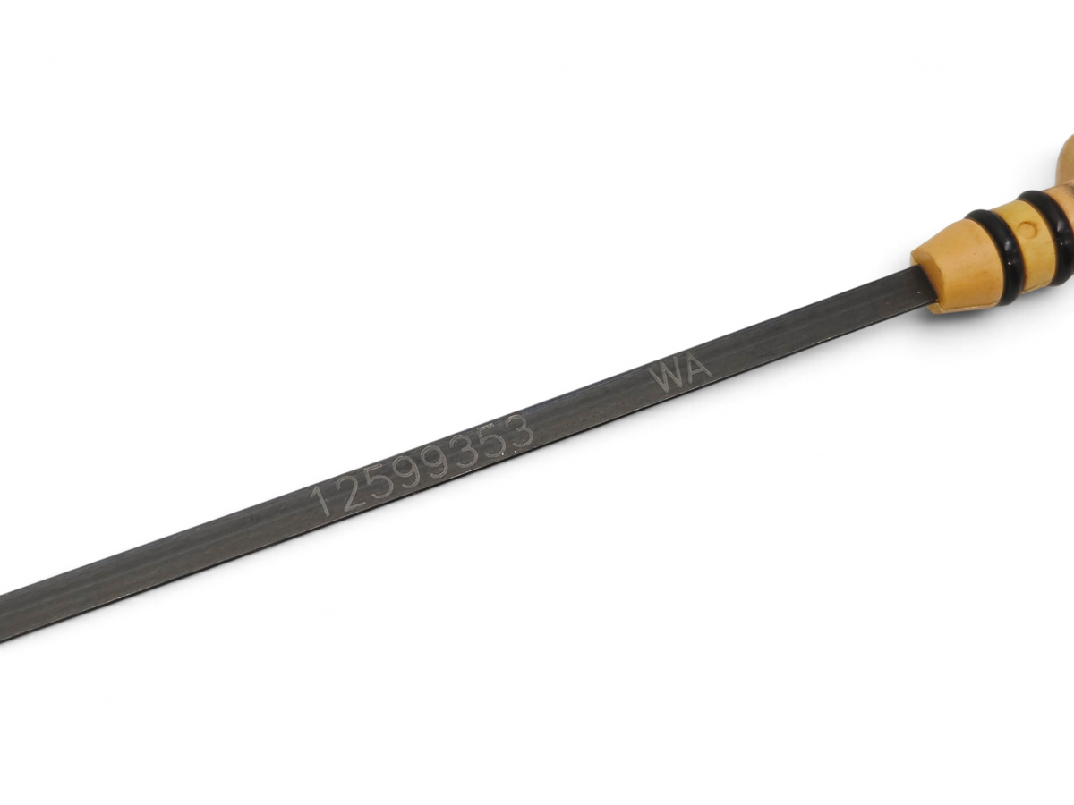 Send it Auto Parts OEM GM dry sump oil dipstick for Corvette C6, featuring part number 12599353 engraved on the blade.