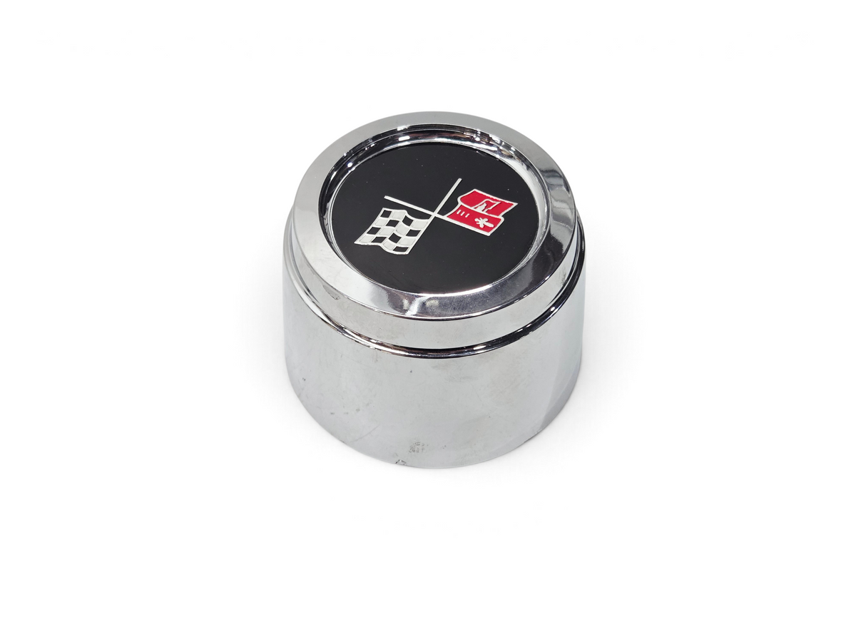 Send it Auto Parts 1978 Corvette Indy Pace Car chrome plated plastic center cap with checkered flag emblem