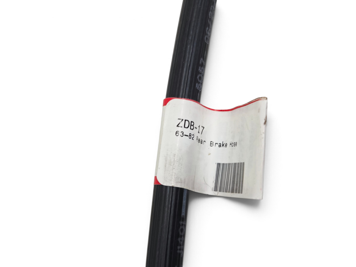 Send it Auto Parts Zip rear brake hose for 1963-1982 Corvette C2 C3, black rubber construction with part label