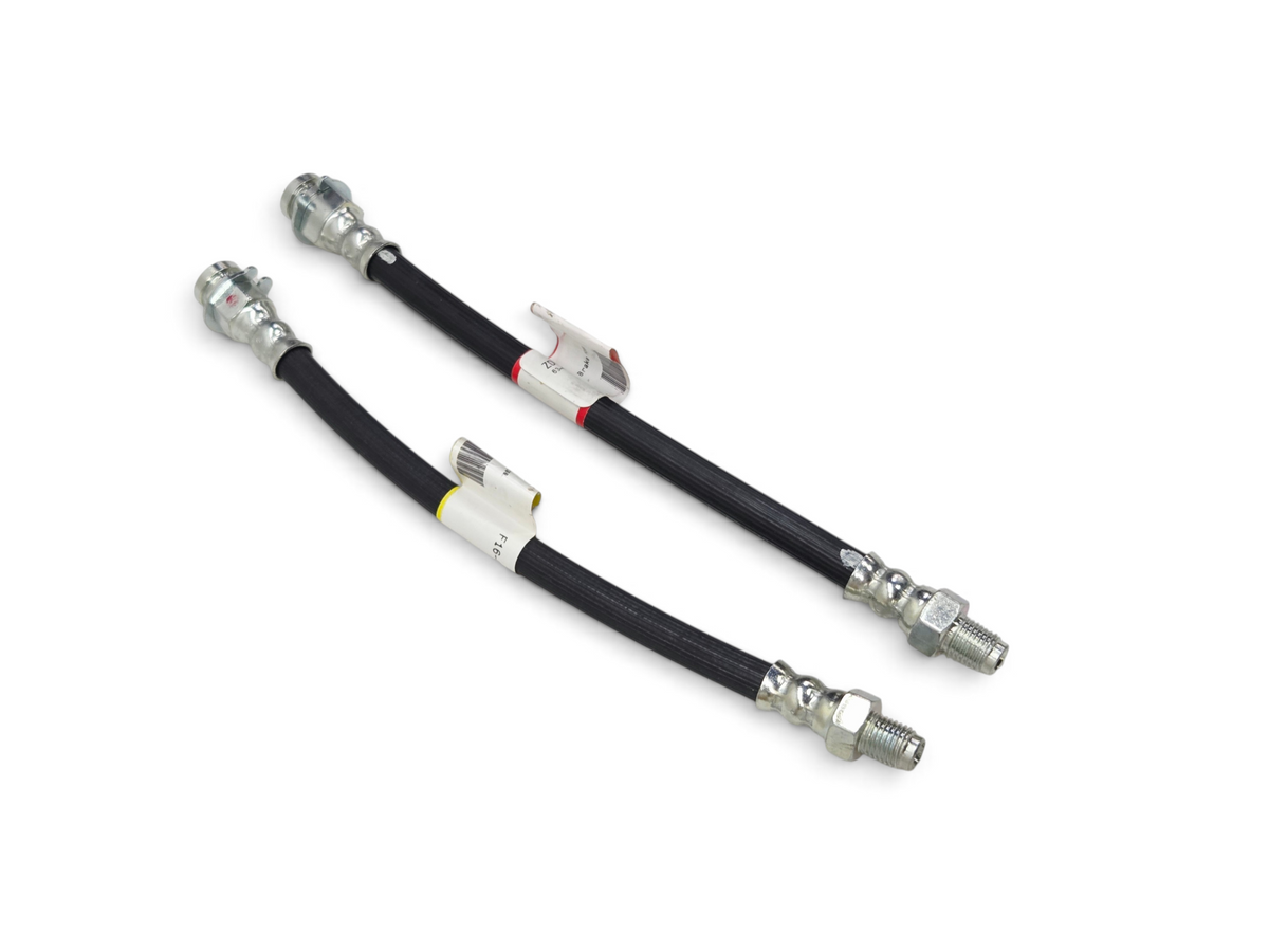 Send it Auto Parts pair of black rubber rear brake hoses for 1963-1982 Corvette C2 and C3 with metal fittings