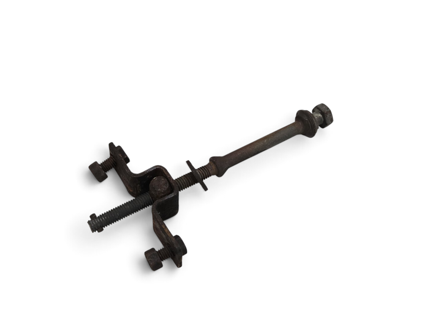 Send it Auto Parts OEM GM spare tire tub lock bolt and bracket for 1968-1970 Corvette C2 in weathered metal finish