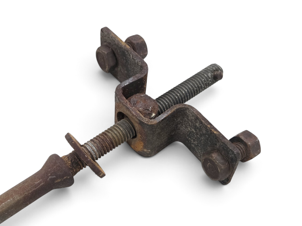 Send it Auto Parts OEM GM 1968-1970 Corvette C2 spare tire tub lock bolt and bracket with weathered metal finish