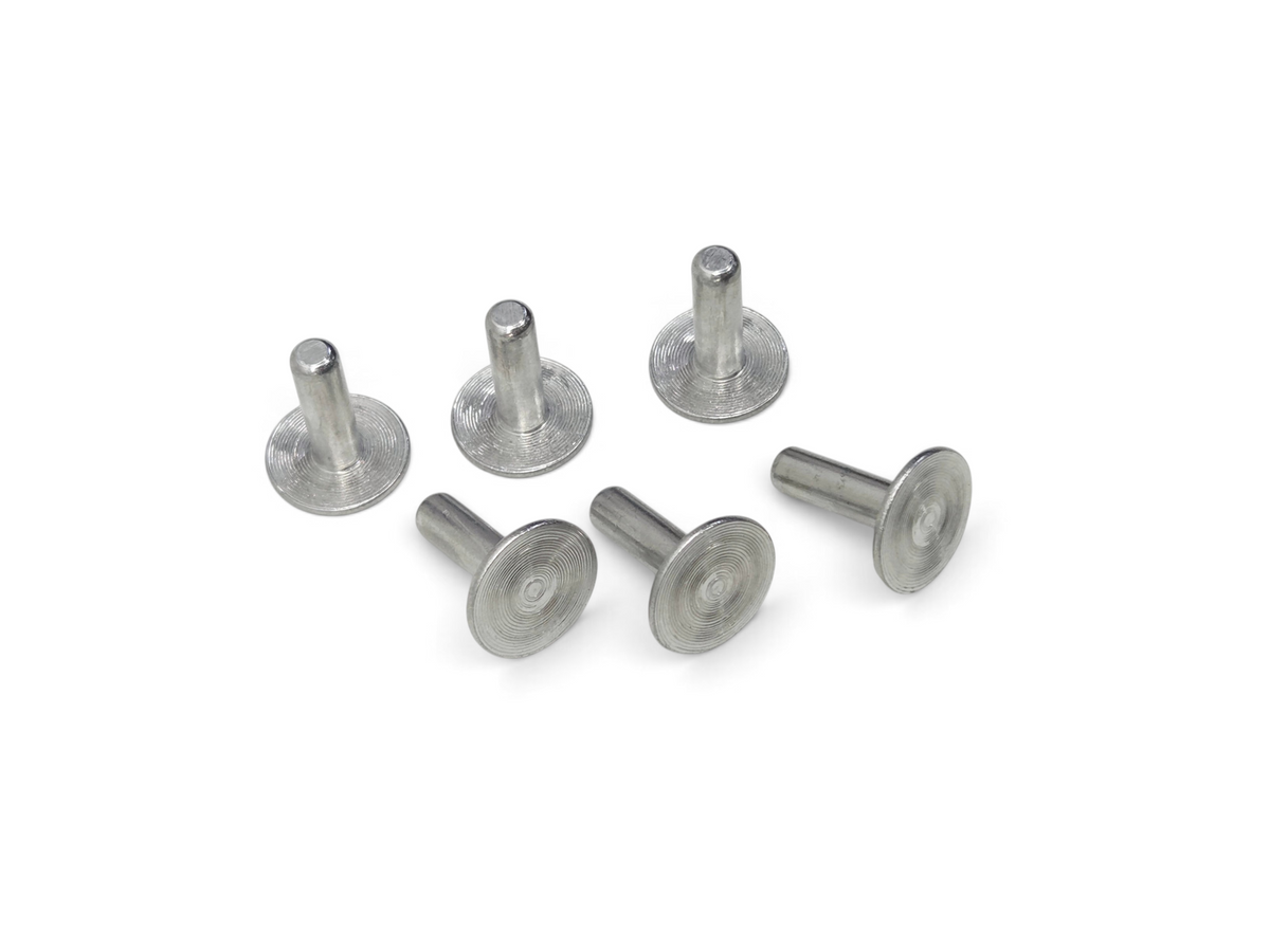 Send it Auto Parts set of six aluminum flat head rivets for 1963-1983 Corvette C2 and C3 spare tire tray mounting