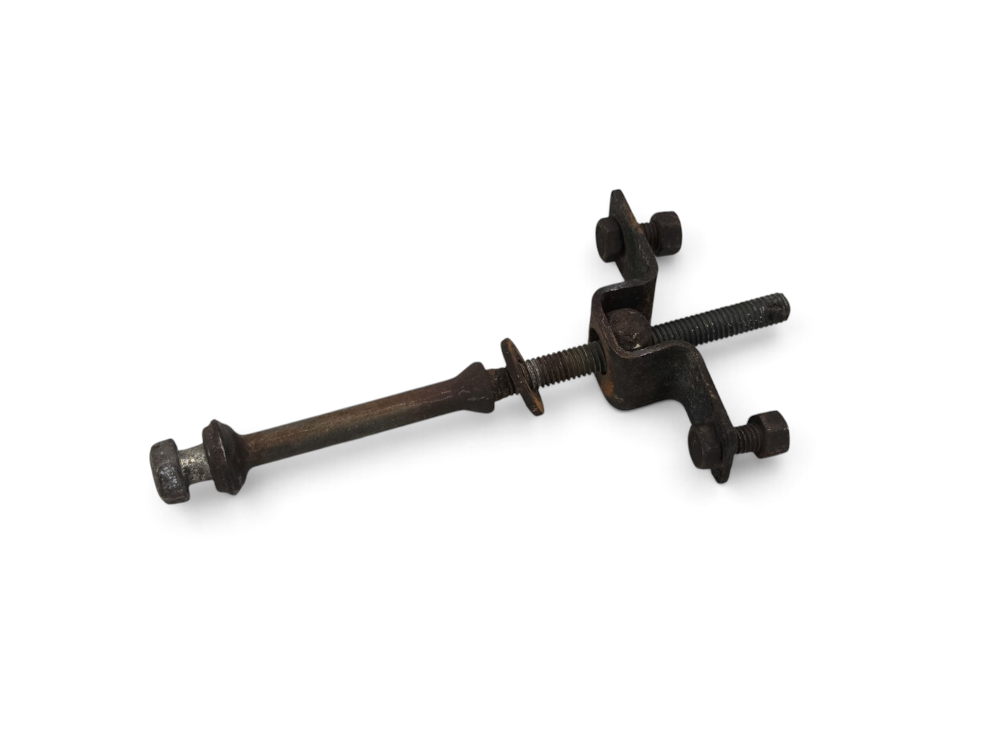 Send it Auto Parts genuine OEM GM spare tire tub lock bolt and bracket for 1968-1970 Corvette C2 with rusted finish