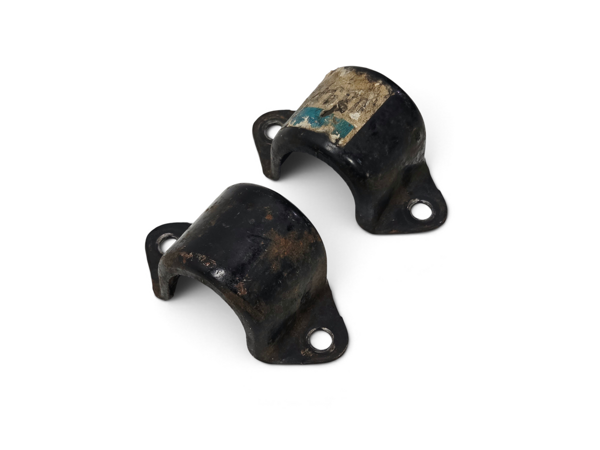 Send it Auto Parts OEM GM black metal sway bar bushing frame brackets for 1968-1996 Corvette C3 and C4 models.