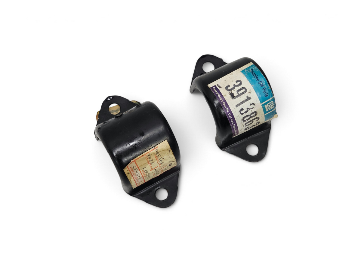 Send it Auto Parts pair of black OEM GM sway bar bushing frame brackets for 1968-1996 Corvette C3 and C4 models