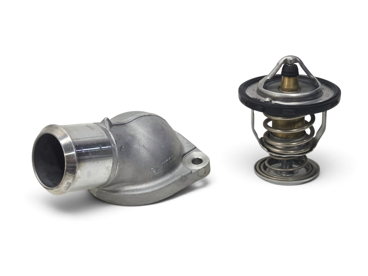 Send it Auto Parts OEM engine coolant thermostat and housing assembly for Chevrolet Corvette C8 and Cadillac models.
