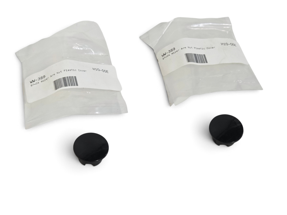 Send it Auto Parts pair of black plastic wiper arm nut covers for 1997-2004 Corvette C5 in original packaging
