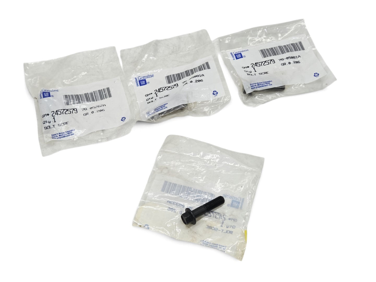 Send it Auto Parts OEM GM 24572579 black M8 bolts for 1990-1995 Corvette C4 ZR-1 LT-5 engine, set of four.