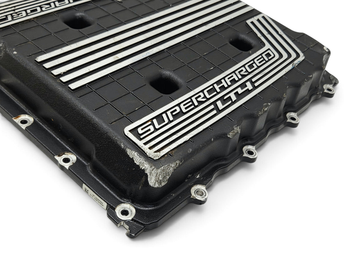 Send it Auto Parts damaged OEM GM LT4 supercharger lid for Chevy Camaro ZL1 with visible structural cracks