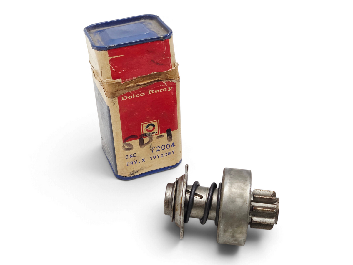 Send it Auto Parts Delco Remy F2004 starter drive for Ford Bronco, Fairlane, and Falcon with original vintage box.