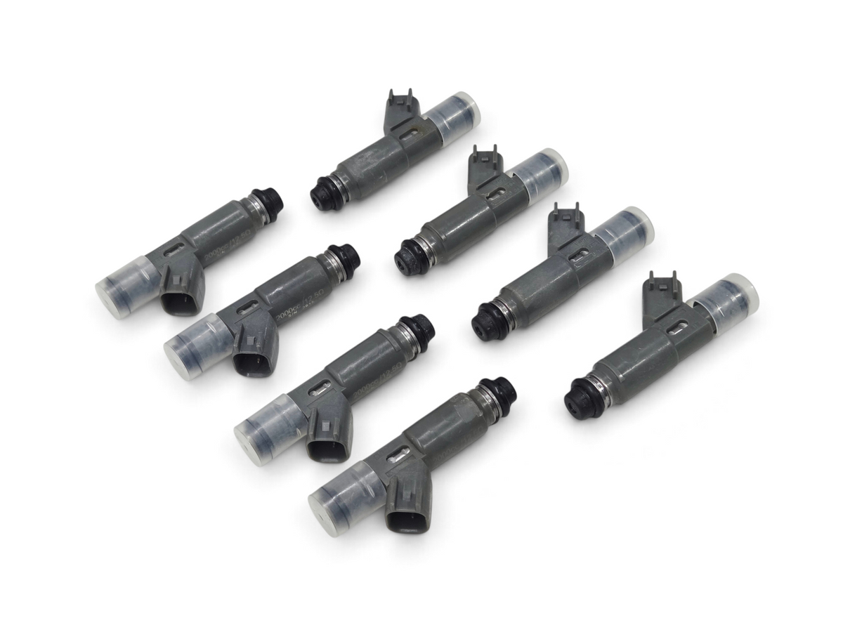 Send it Auto Parts set of eight Denso 2000cc high impedance fuel injectors with EV6 connectors and grey bodies