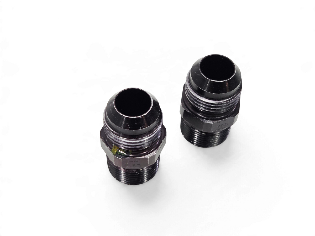 Send it Auto Parts OEM GM dry sump oil pan AN style adapter fittings for LT1, LT4, LS7, and LS9 engines.