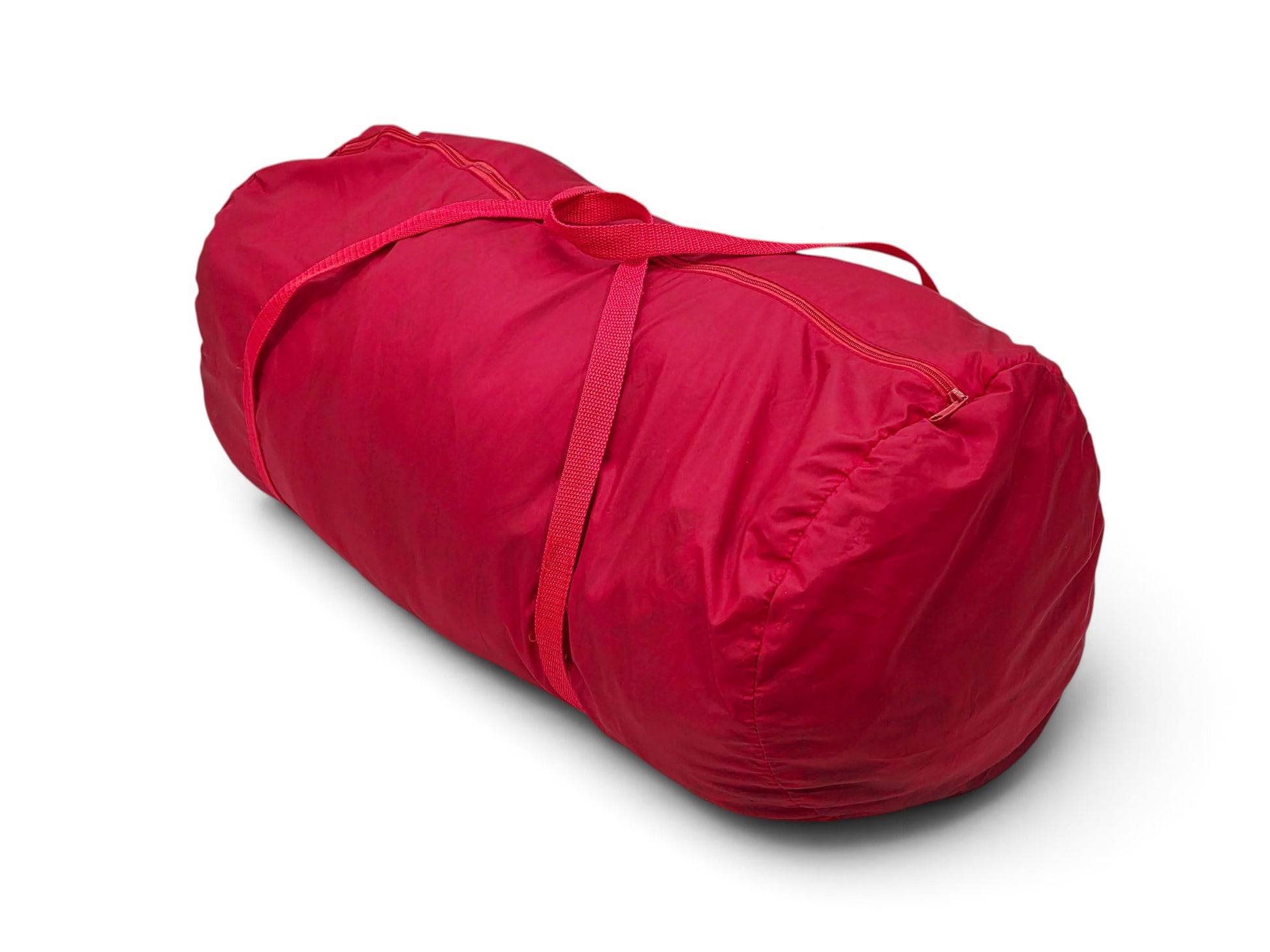 Send it Auto Parts red satin Ferrari California indoor car cover inside its matching zippered storage carry bag
