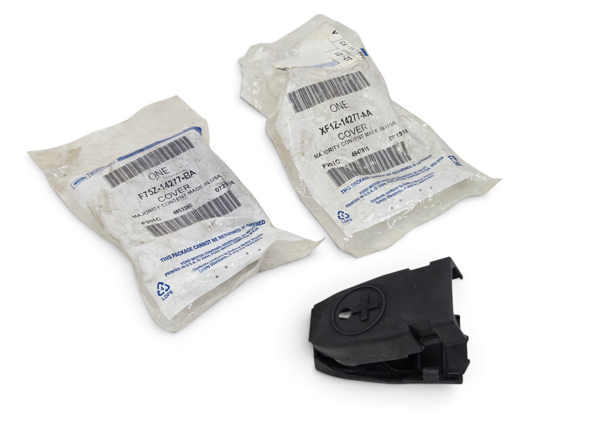 Send it Auto Parts Ford battery terminal cover caps in original packaging with positive and negative labels