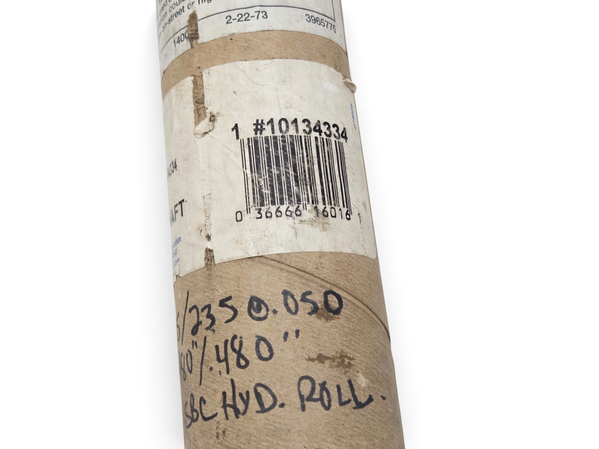 Send it Auto Parts OEM GM 350 engine camshaft part 10134334 in original cardboard packaging with handwritten specs
