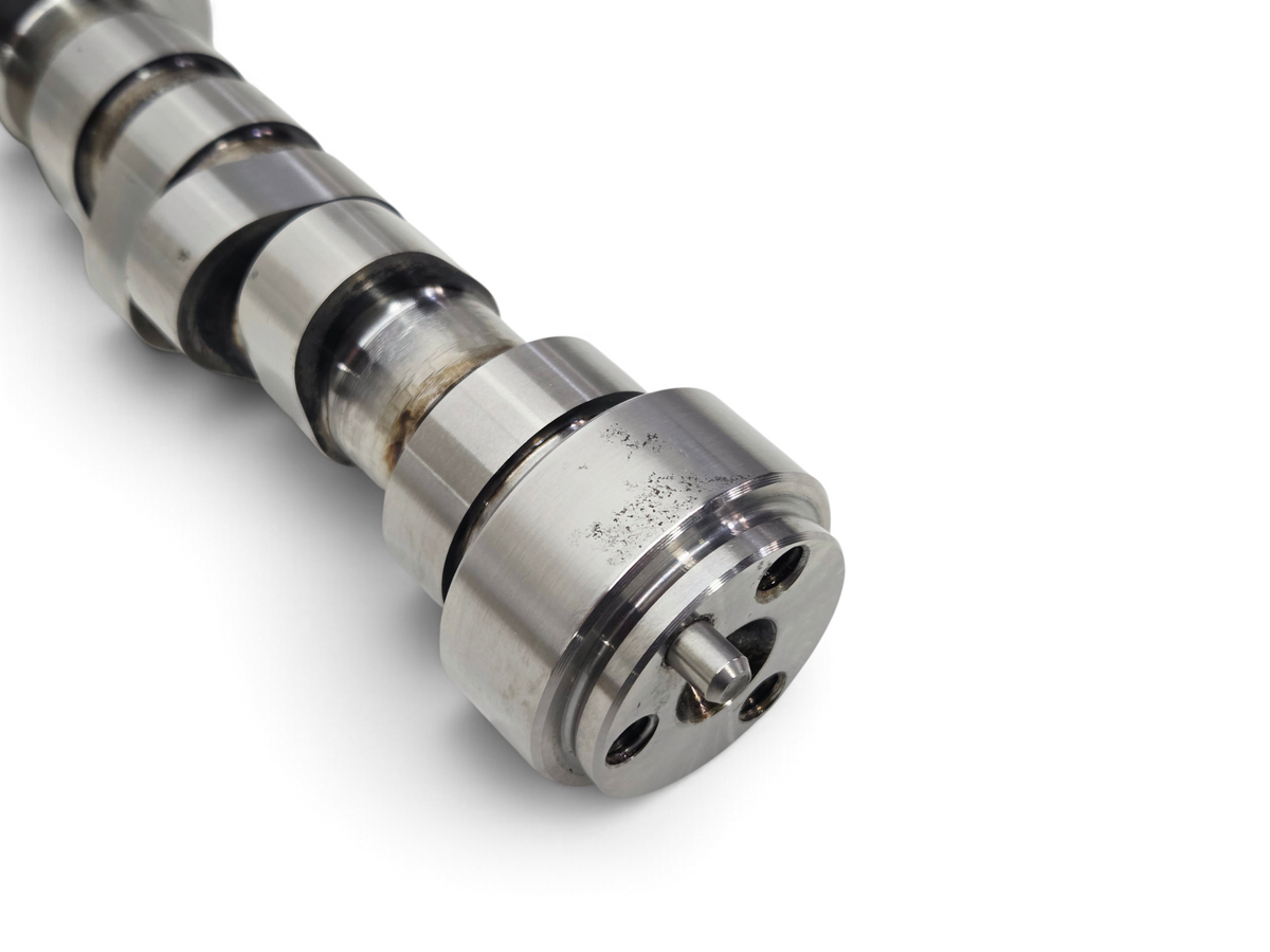 Send it Auto Parts GM 350 engine camshaft with visible pitting on the bearing surface for high output performance