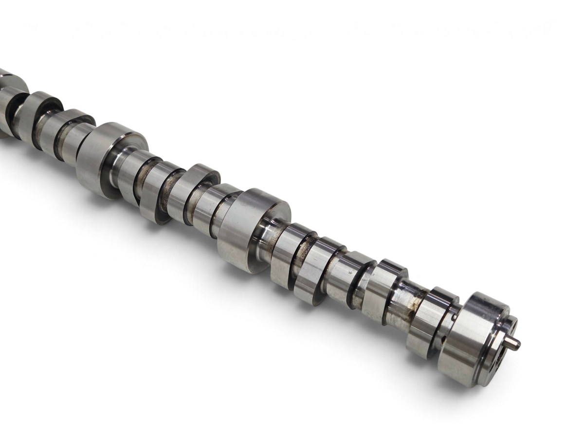 Send it Auto Parts GM 350 engine high output camshaft with visible pitting on bearing surface
