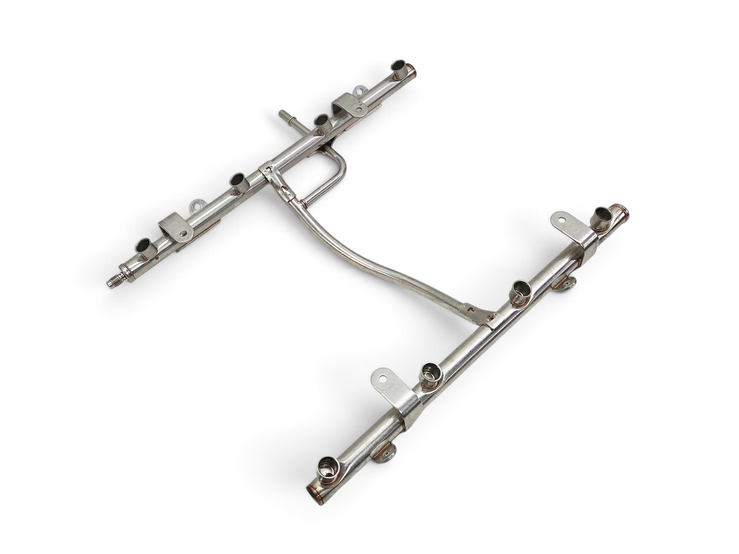 Send it Auto Parts OEM GM fuel injector rail for LS2 and LS3 engines, silver metal automotive part.