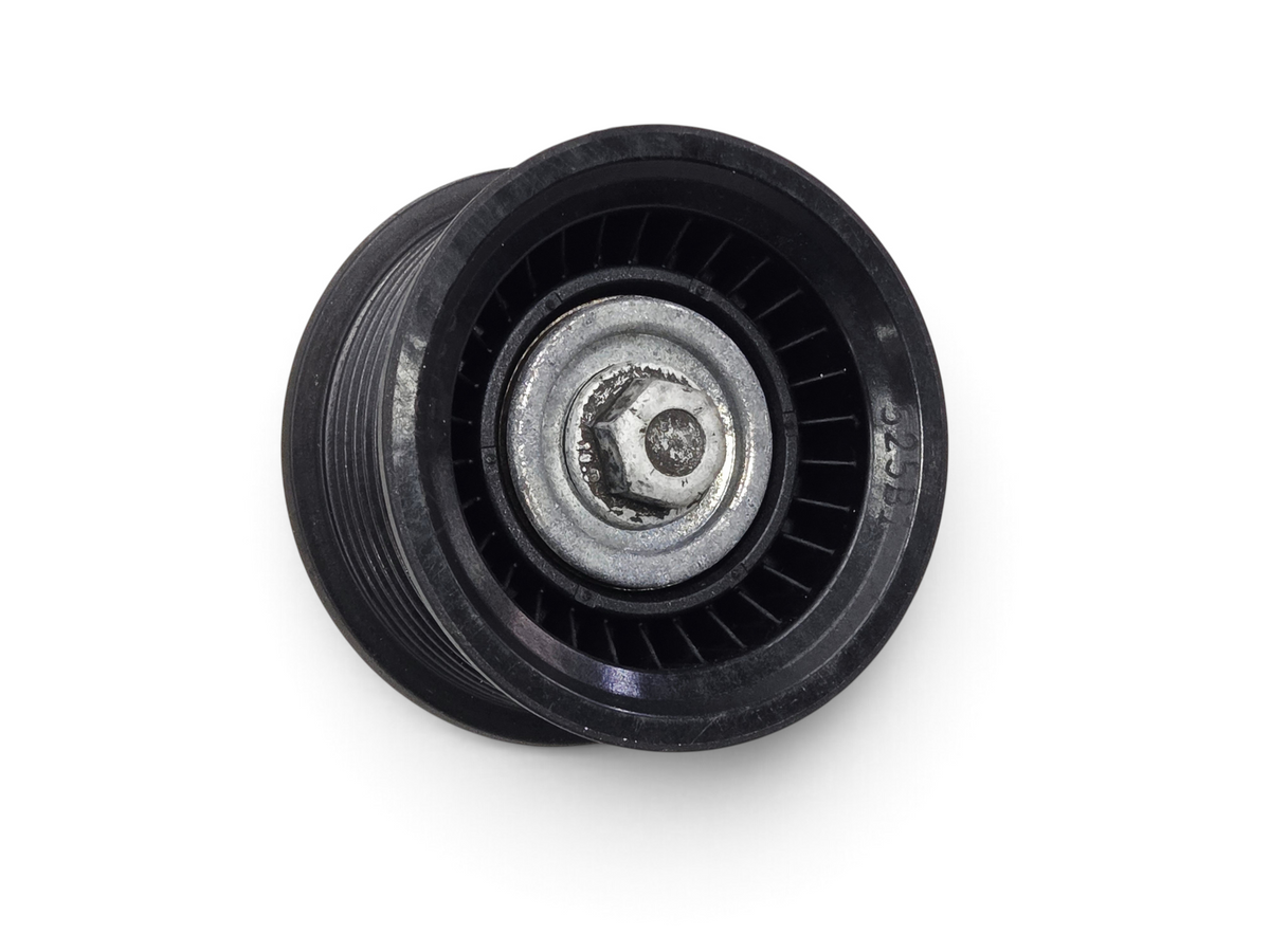 Send it Auto Parts OEM GM 12642705 idler pulley for 6.2L LT4 engines, showing black grooved pulley and metal center.
