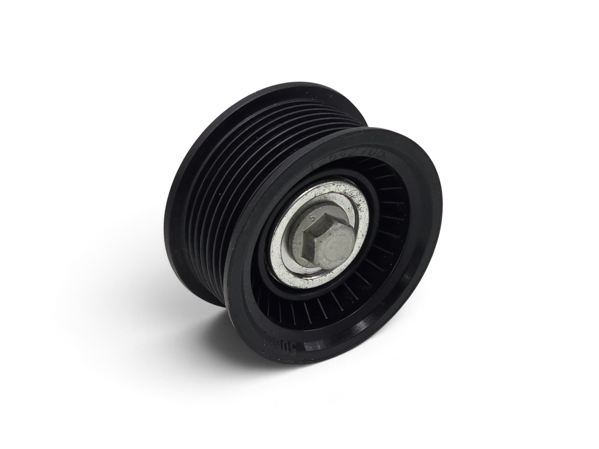 Send it Auto Parts OEM GM 12642705 idler pulley for 6.2L LT4 engines in black finish with central mounting bolt.