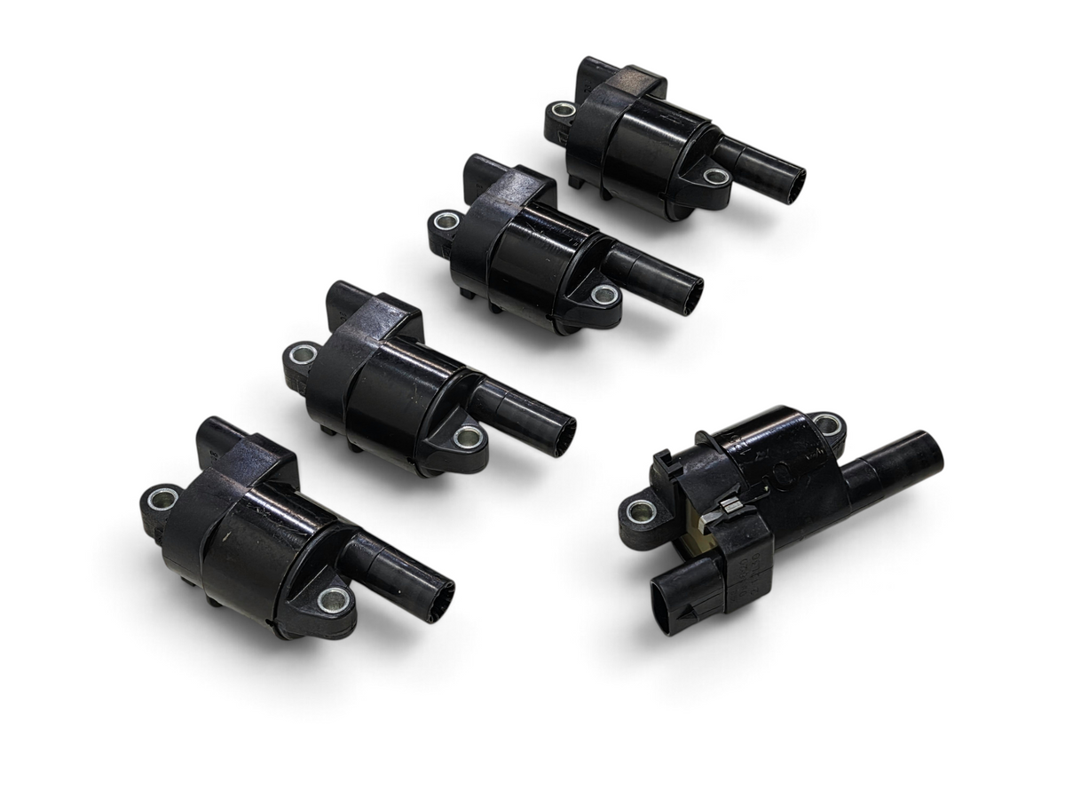 Send it Auto Parts set of five OEM black round ignition coils for GM LS engines, part number 12573190.