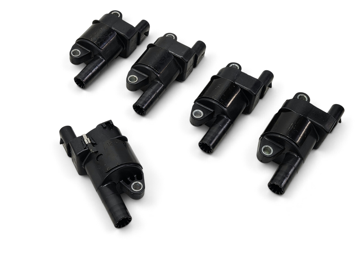 Set of five black OEM GM ignition coils for LS engines from Send it Auto Parts