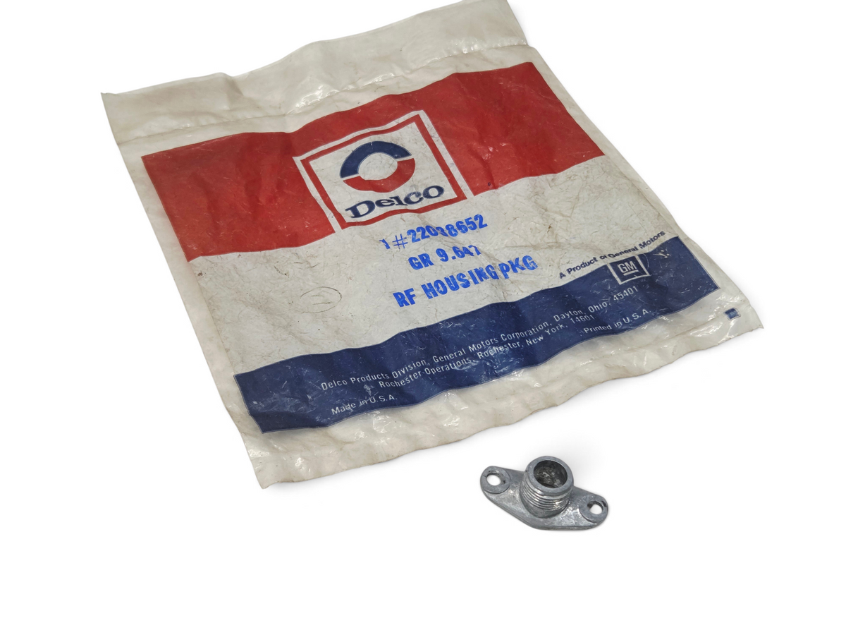 Send it Auto Parts OEM GM radio antenna RF housing fitting for Corvette, Camaro, and Firebird in original packaging.