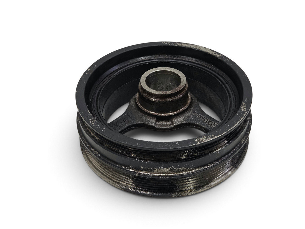 Send it Auto Parts OEM harmonic balancer damper for LS3 engines, black metal construction with pulley grooves.