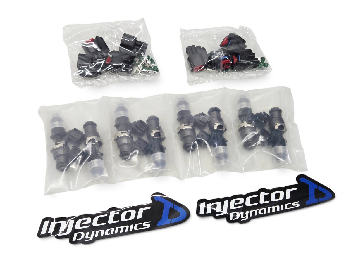 Send it Auto Parts Injector Dynamics ID1050X fuel injector set of 8 with USCAR clips and pins in plastic packaging