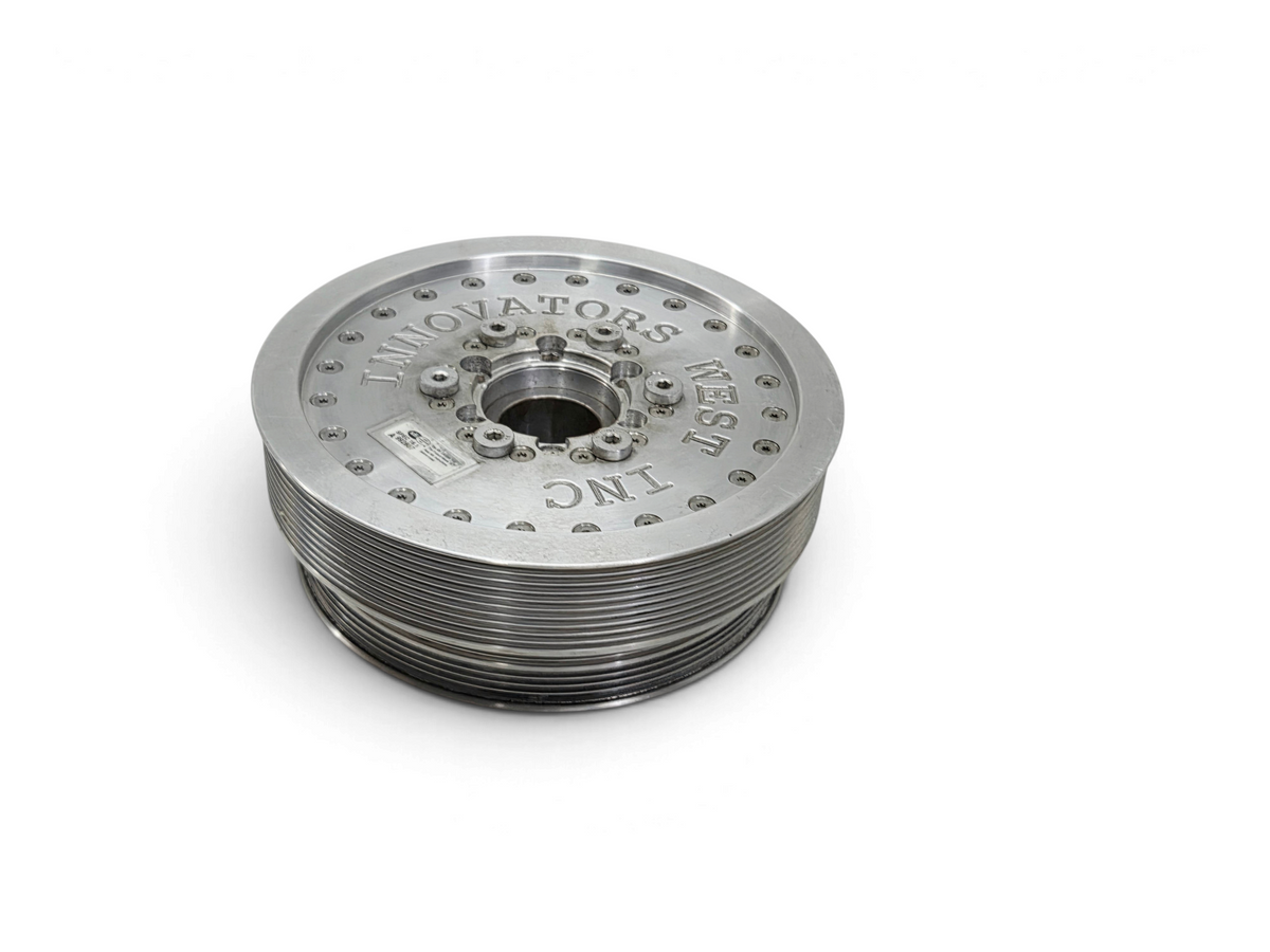 Send it Auto Parts Innovators West 10-rib harmonic balancer 10% overdrive pulley for LS7 Corvette Z06 engines