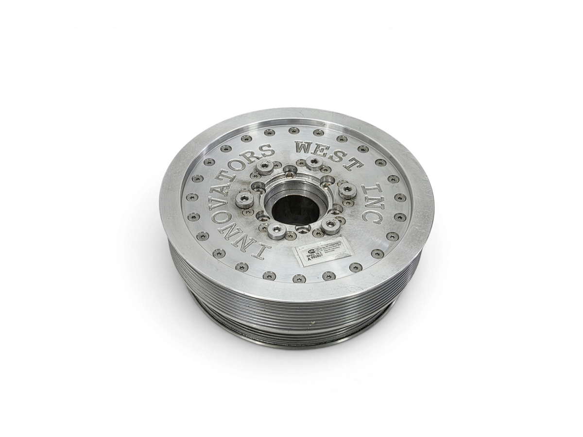 Send it Auto Parts Innovators West 10-rib harmonic balancer 10% overdrive pulley for Corvette LS7 engine