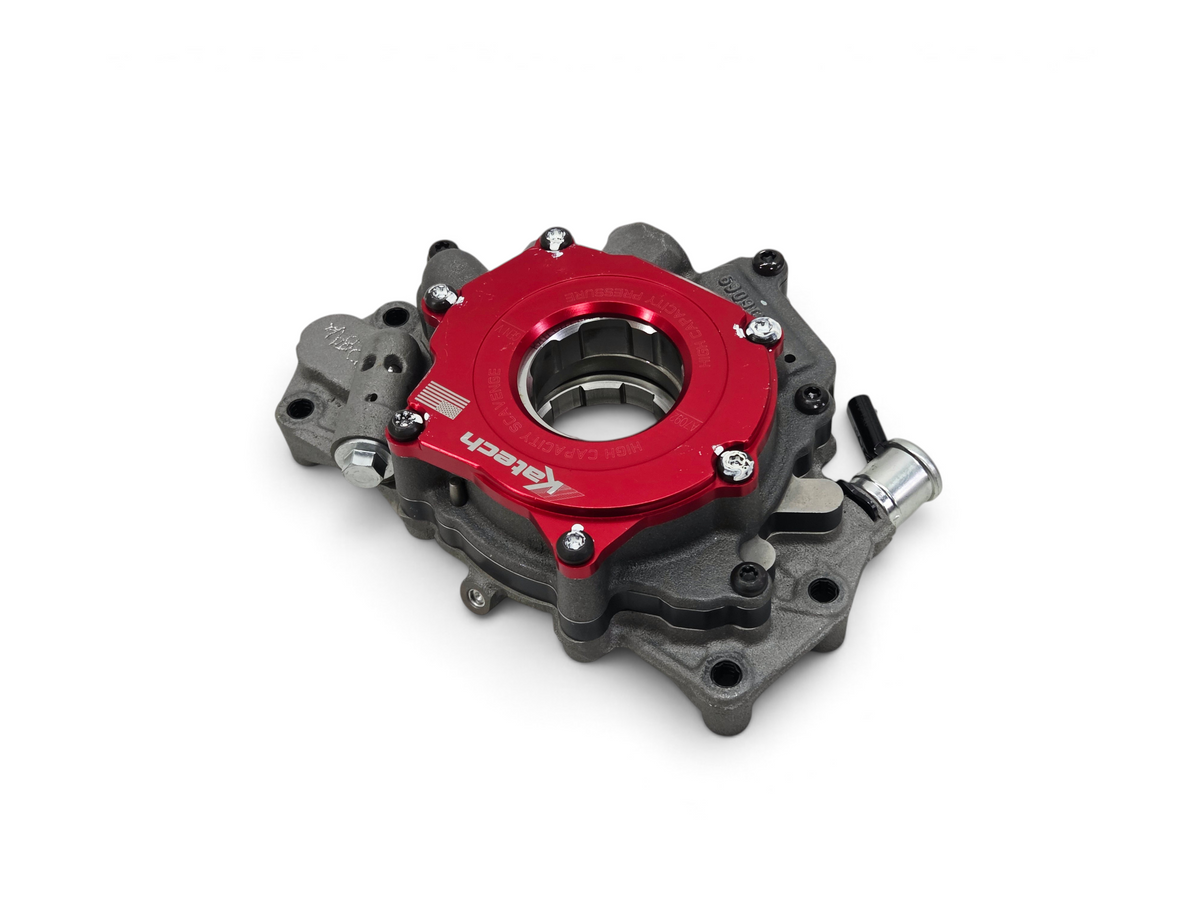 Send it Auto Parts Katech high capacity dry sump oil pump for Corvette LT engines with red billet cover